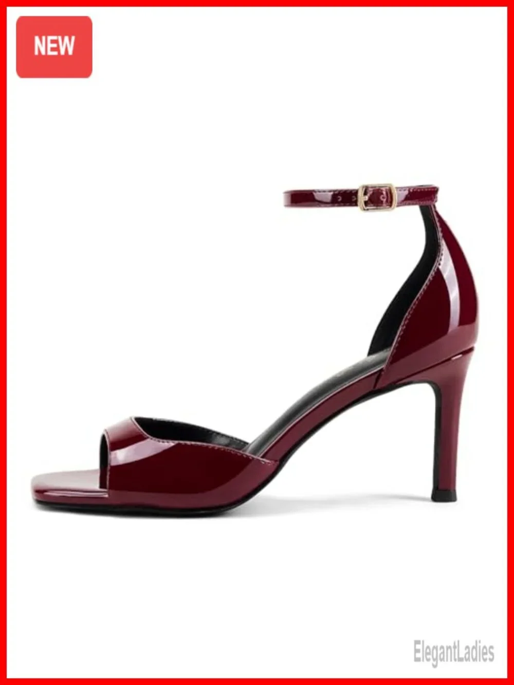 Women's 3 Inch Stiletto Heels Peep Toe Ankle Strap Sandals